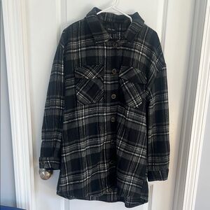 Black and dark gray shacket